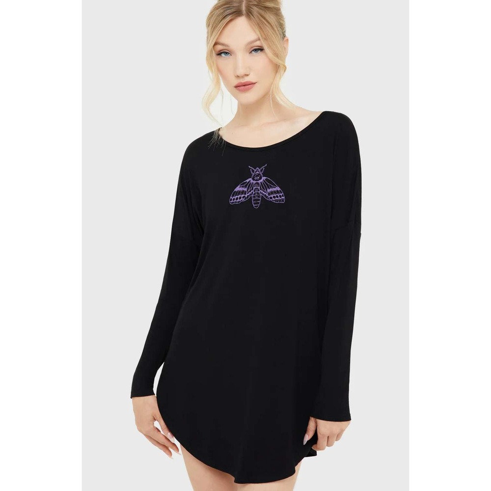 killstar enchantors embrace lounge dress black moth design